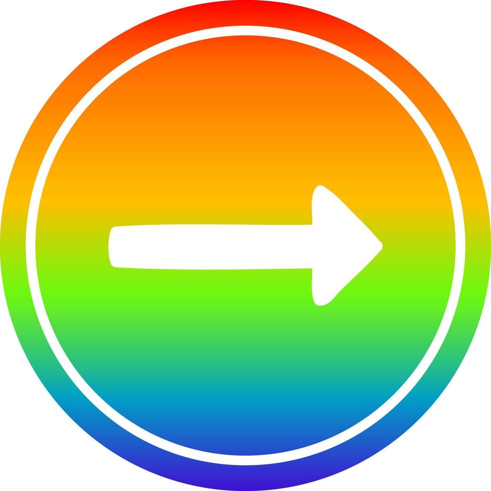 pointing arrow circular in rainbow spectrum vector
