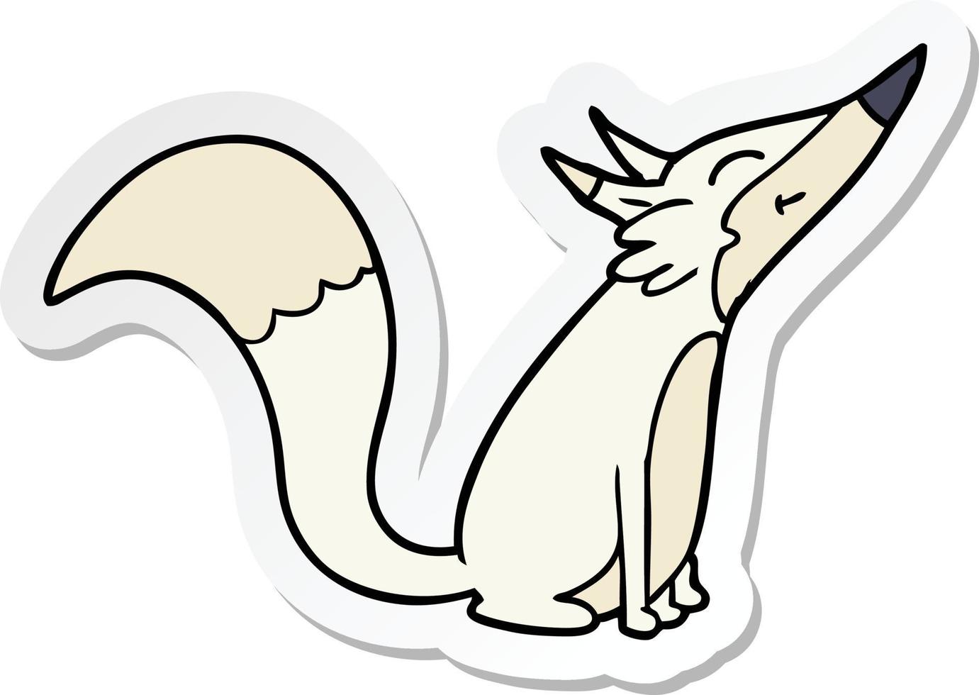 sticker of a cartoon arctic fox vector