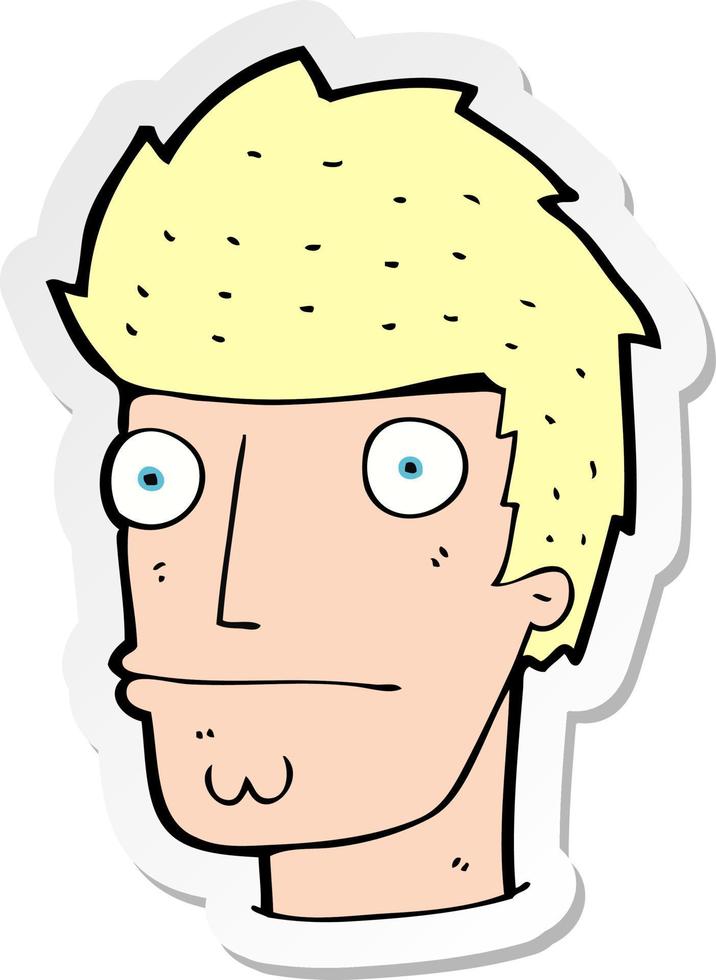 sticker of a cartoon nervous man vector