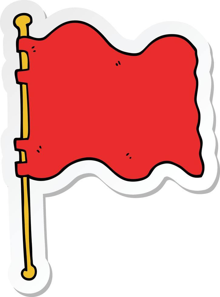 sticker of a cartoon flag vector