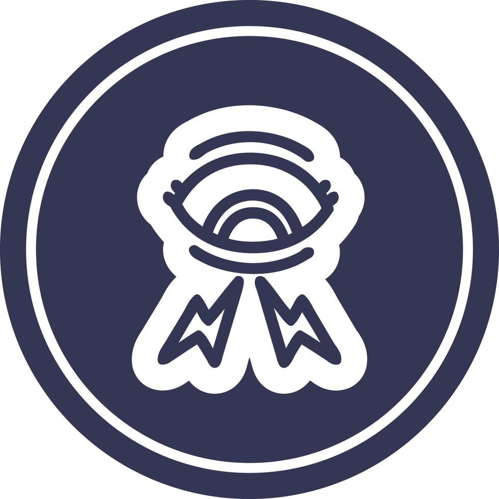 mystic eye circular icon vector