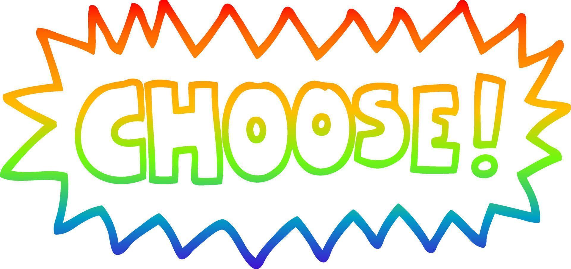 rainbow gradient line drawing cartoon choose symbol vector