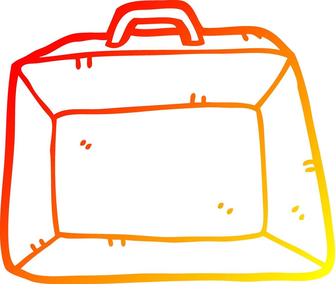 warm gradient line drawing cartoon budget briefcase vector