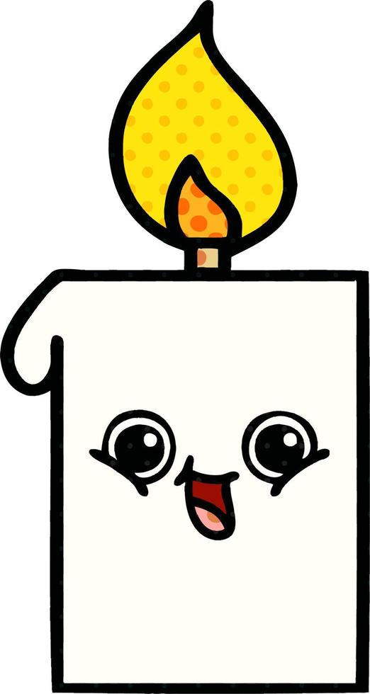 comic book style cartoon lit candle vector