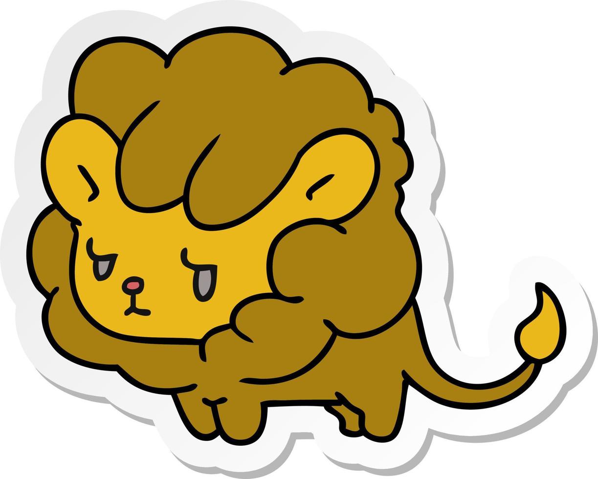 sticker cartoon kawaii cute lion cub vector
