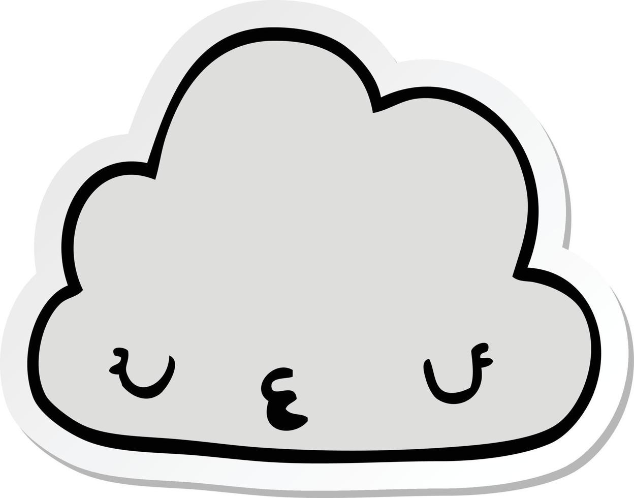 sticker of a cute cartoon cloud vector