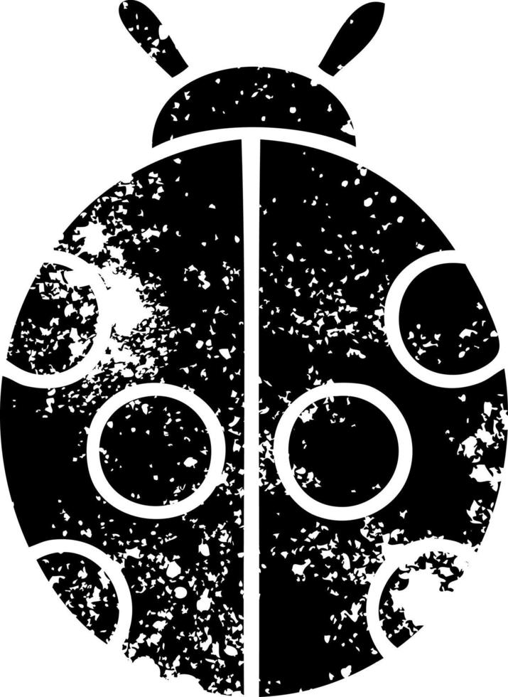 distressed symbol lady bug vector