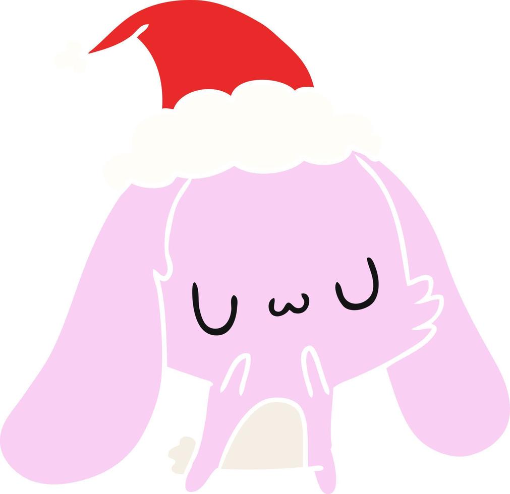 christmas cartoon of kawaii rabbit vector