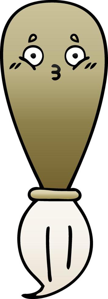 gradient shaded cartoon paint brush vector