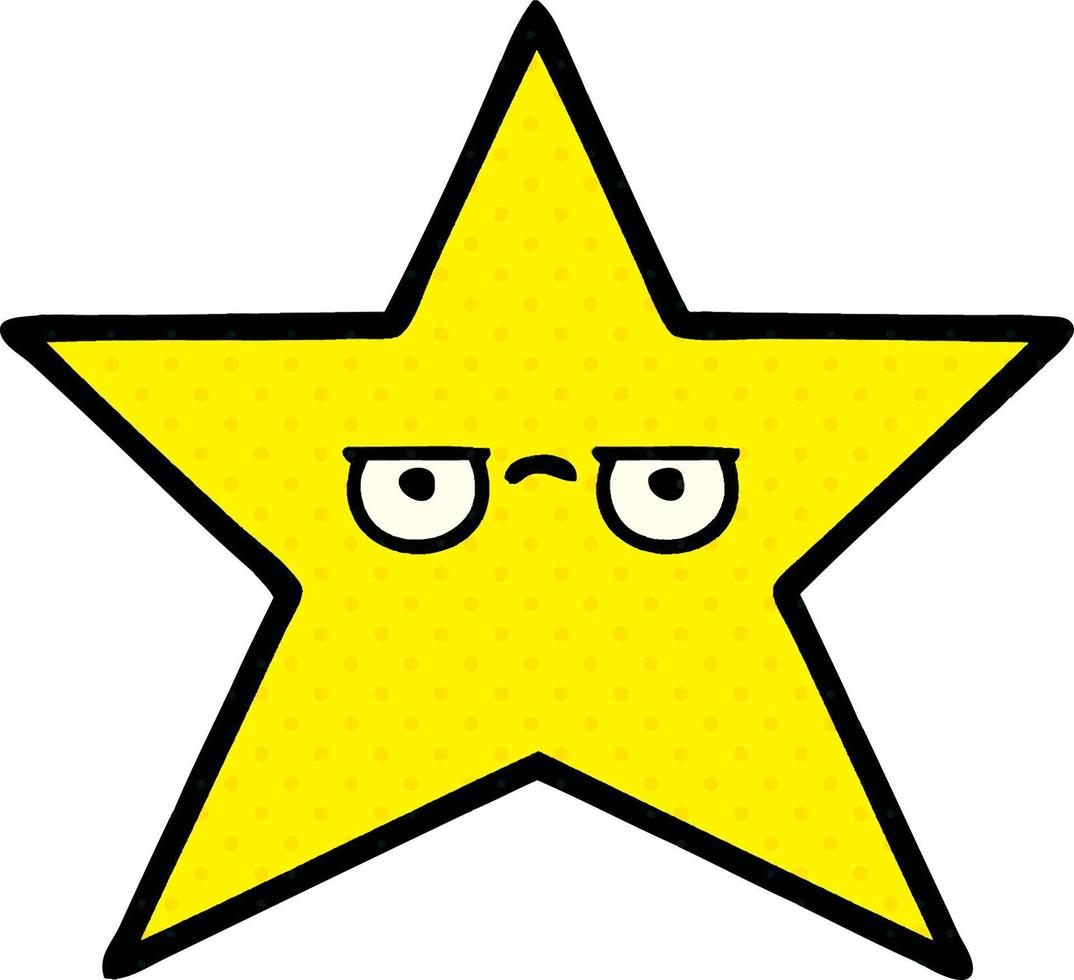 comic book style cartoon gold star vector