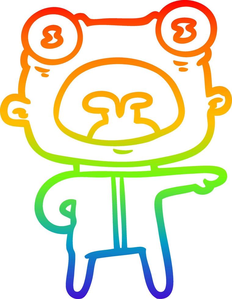 rainbow gradient line drawing cartoon weird alien communicating vector