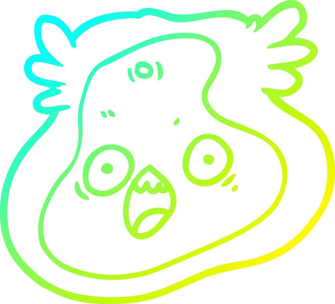 cold gradient line drawing cartoon germ vector