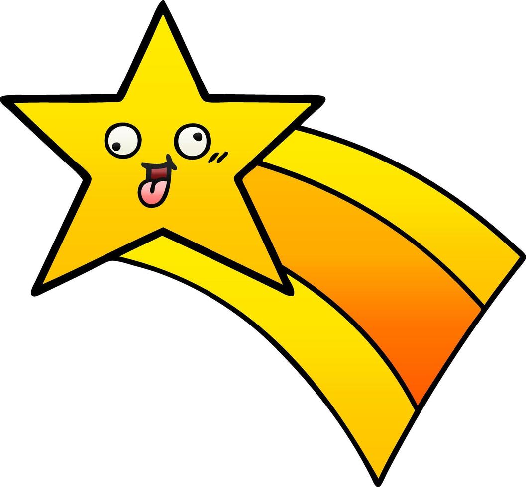 gradient shaded cartoon shooting rainbow star vector