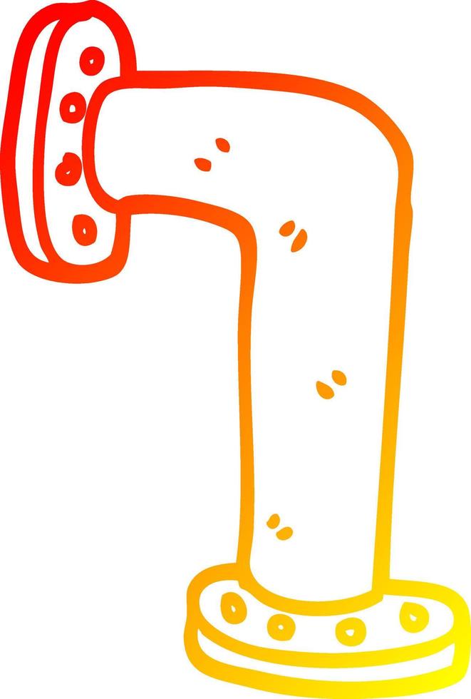 warm gradient line drawing cartoon water pipe vector