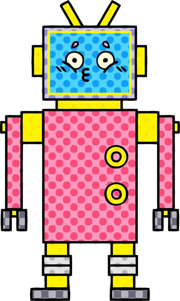 comic book style cartoon robot vector