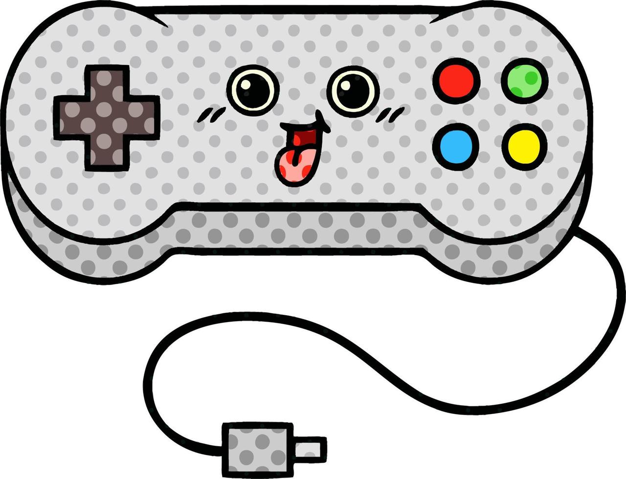 comic book style cartoon game controller vector