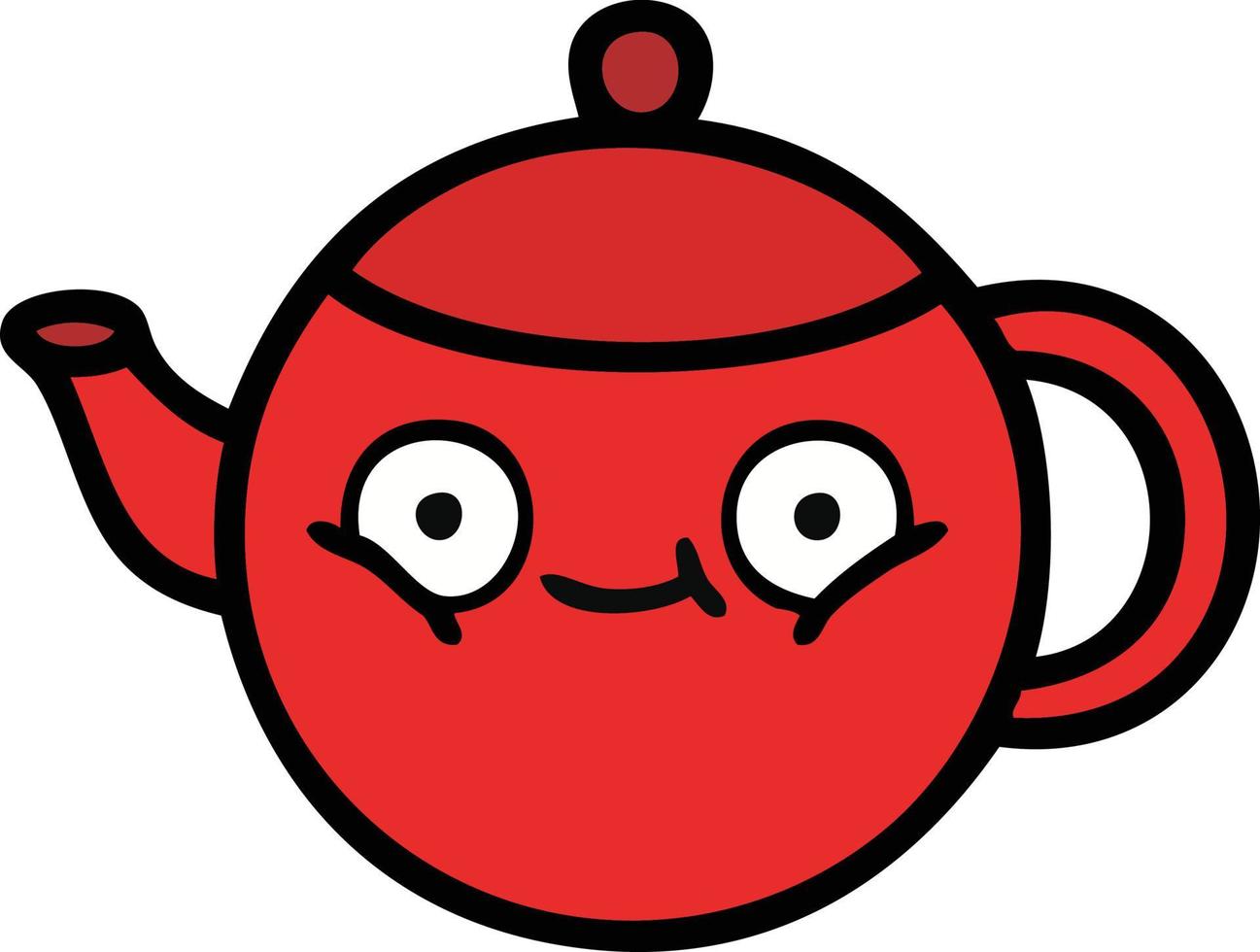 cute cartoon teapot vector