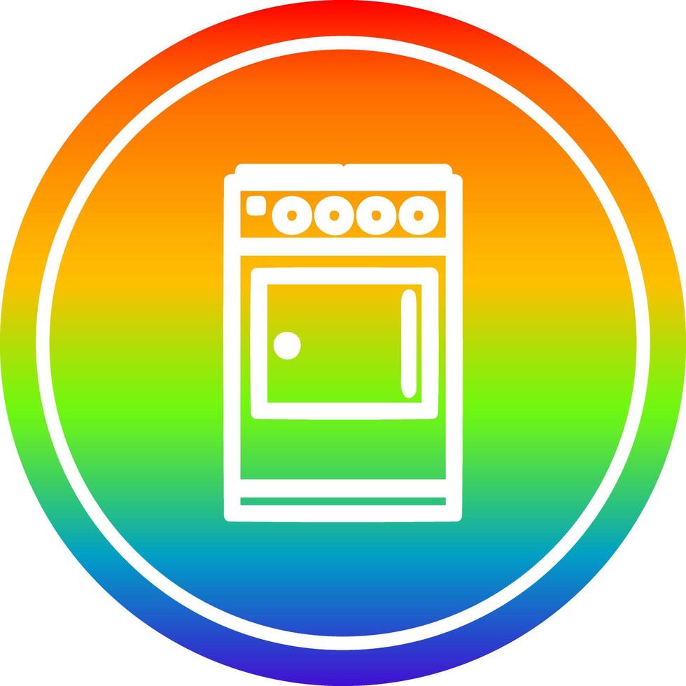 kitchen cooker circular in rainbow spectrum vector