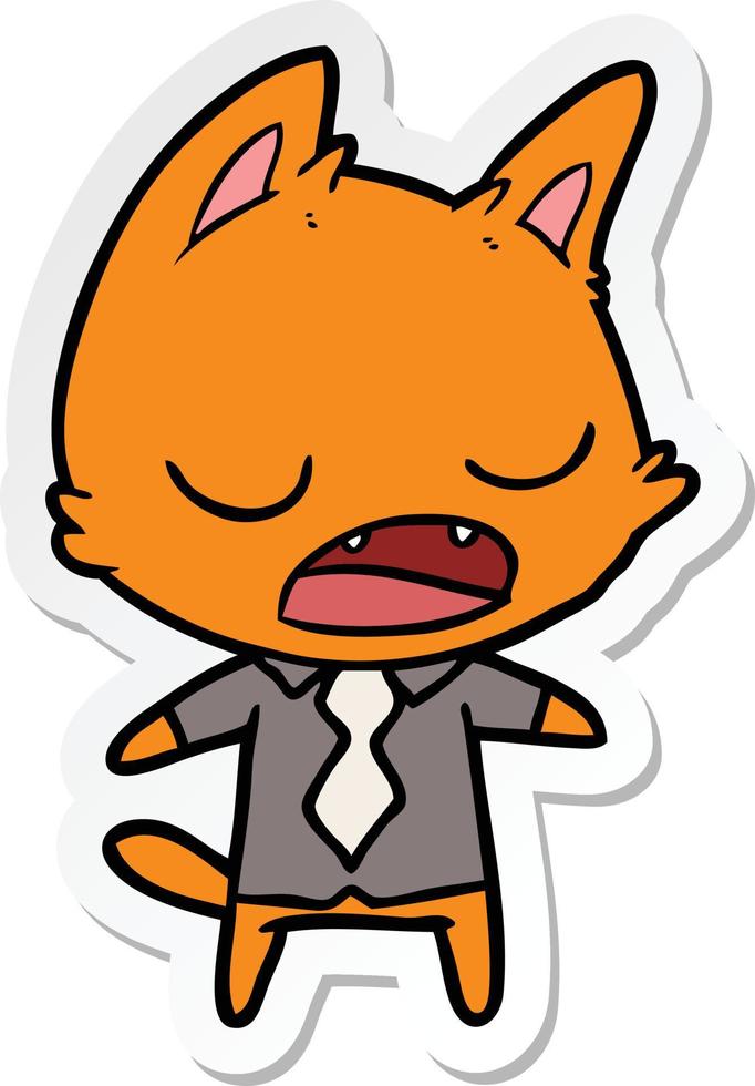 sticker of a talking cat boss vector