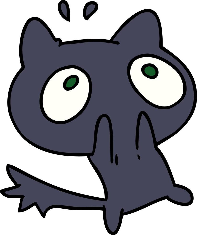 cartoon kawaii of a shocked cat vector