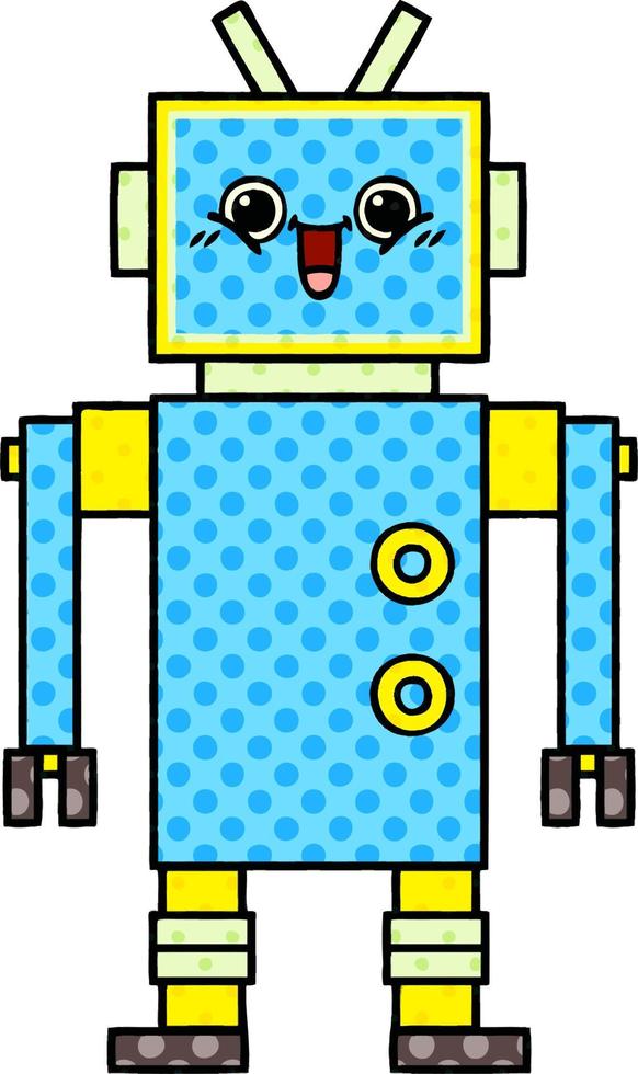 robot de dibujos animados de estilo cómic vector