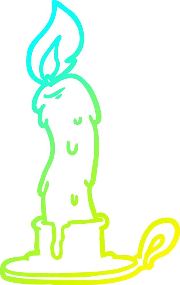 cold gradient line drawing spooky old candle vector