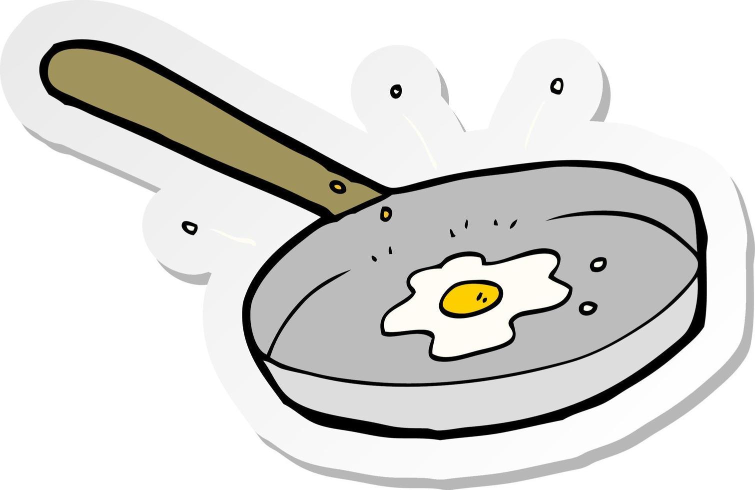 sticker of a cartoon fried egg vector