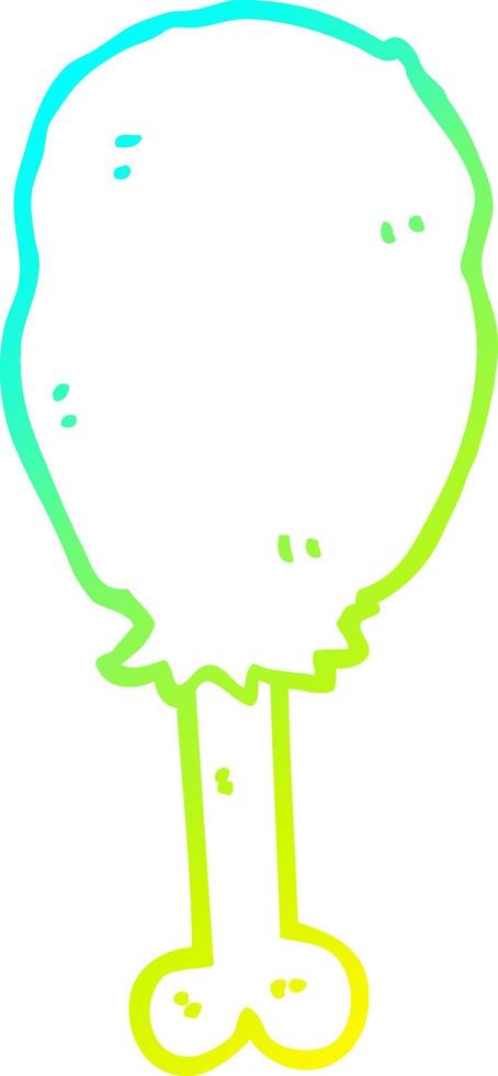 cold gradient line drawing cartoon chicken leg vector