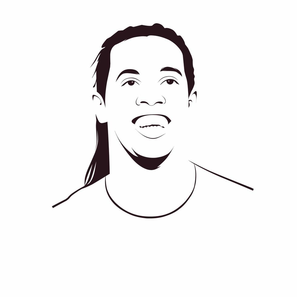 boceto de ronaldinho, coloreado, estilo aislado, eps 8. vector