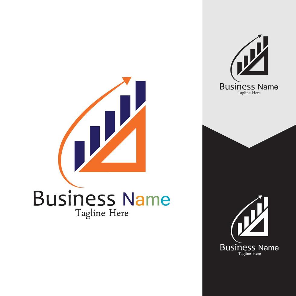 diseño de plantilla de concepto de logotipo de vector de marketing y finanzas de negocios