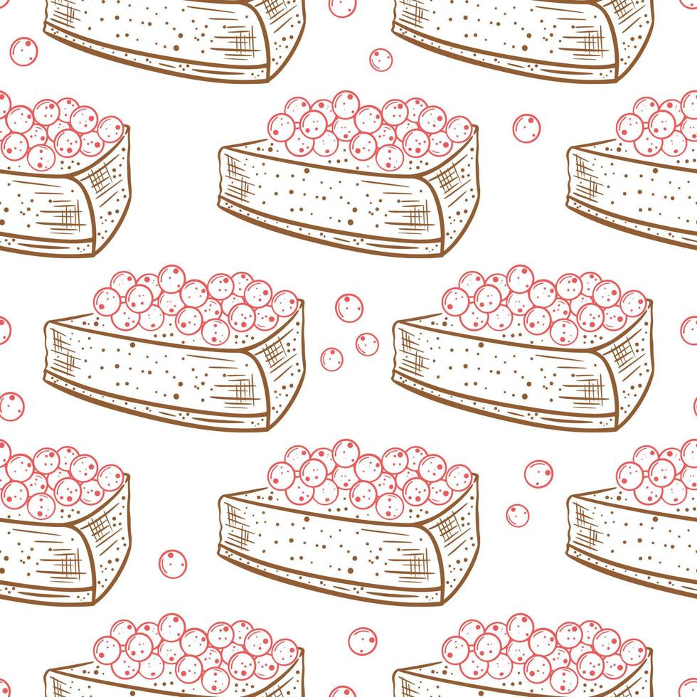 Pie with berries vector seamless pattern