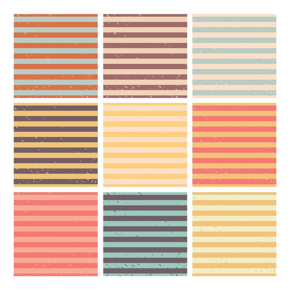 Striped grunge seamless pattern set vector