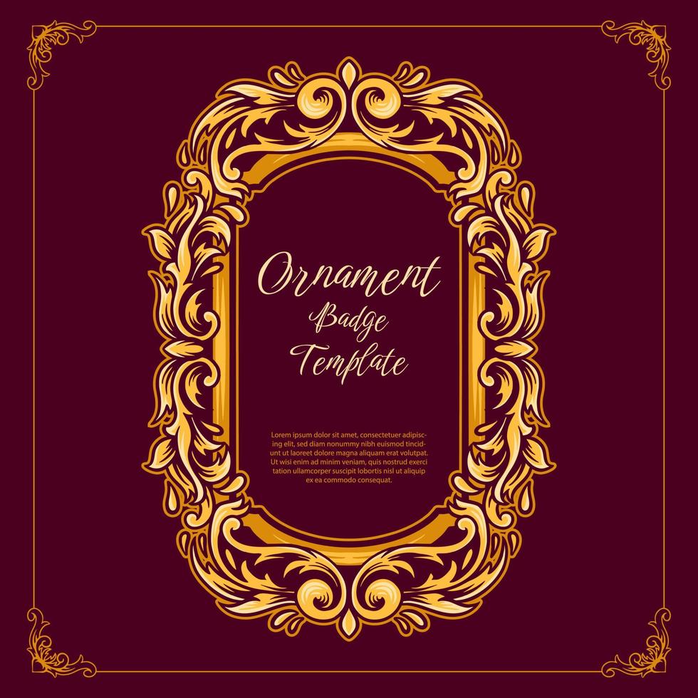 Vintage Ornament Badge Template vector