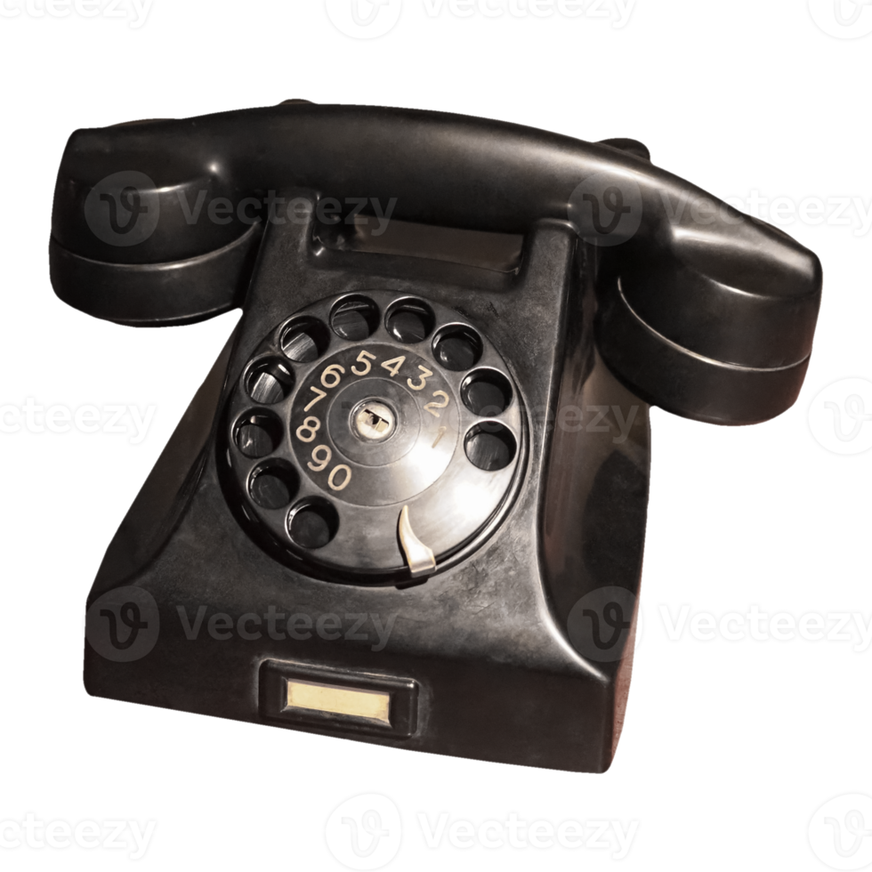 Vintage Telefon mit Wählscheibe transparentes Png
