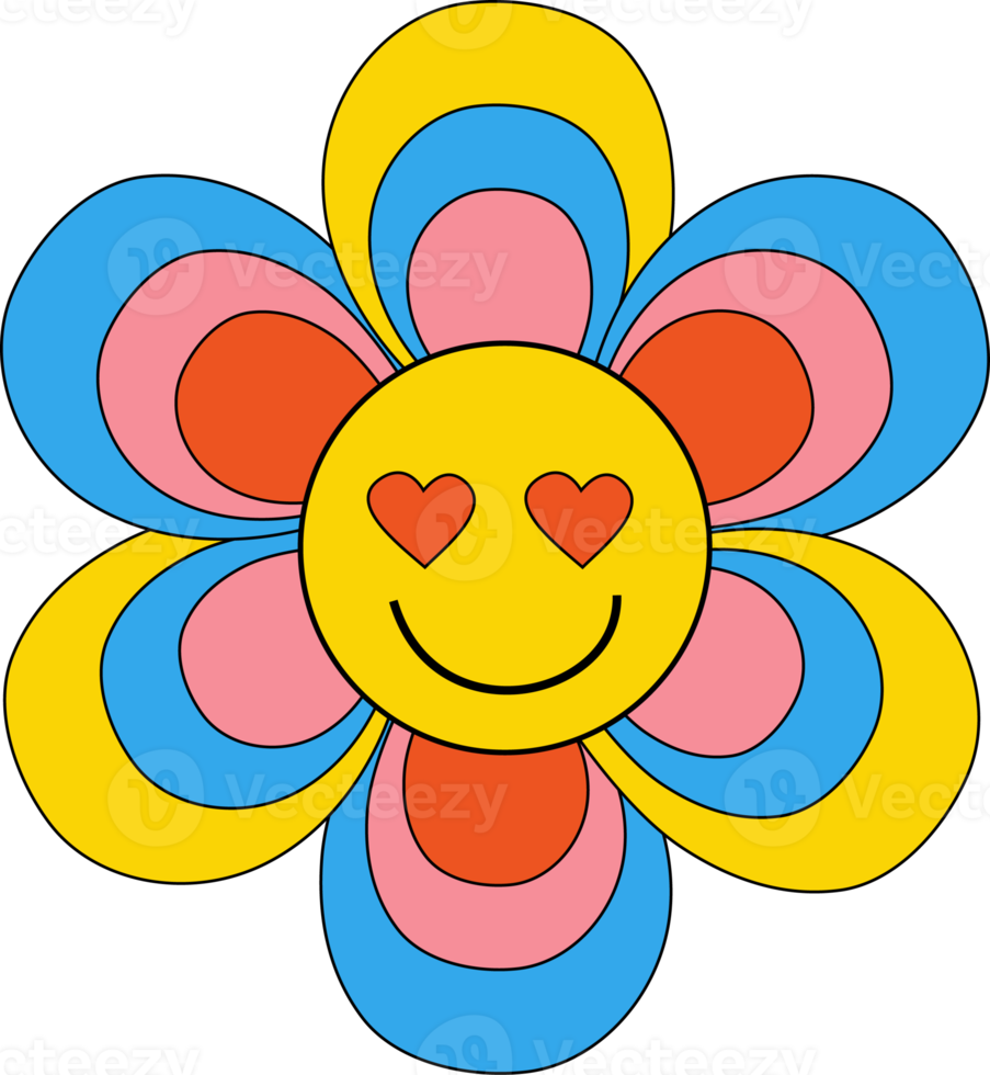 hip retro-element. flower power png