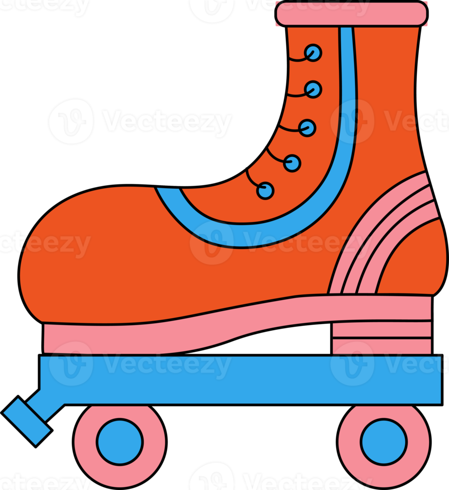 retro rolschaatsen. nostalgie naar de jaren 80 en 90 png