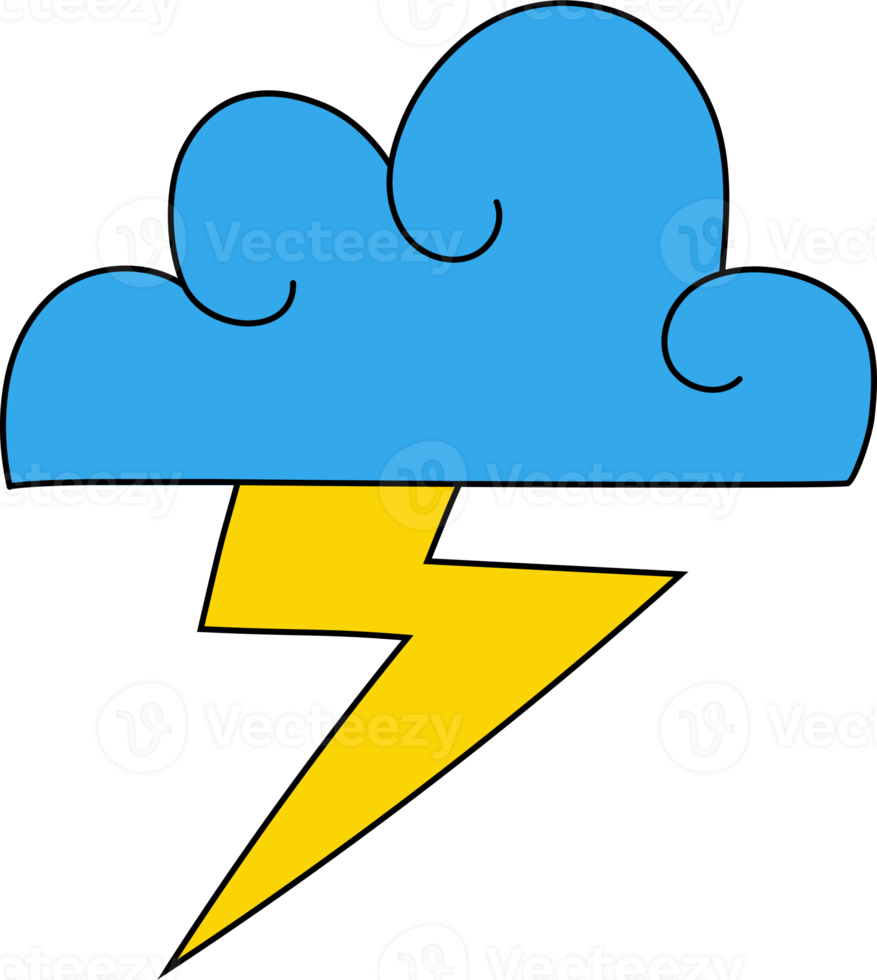 Sign. Cloud with lightning png