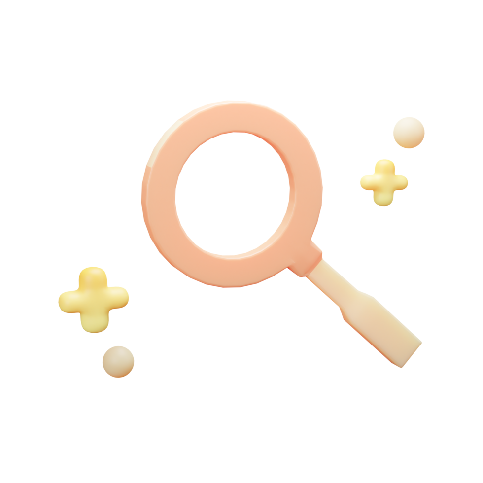 3D Business and Finance Icon, Magnifying glass, Used For Web, App, Etc png