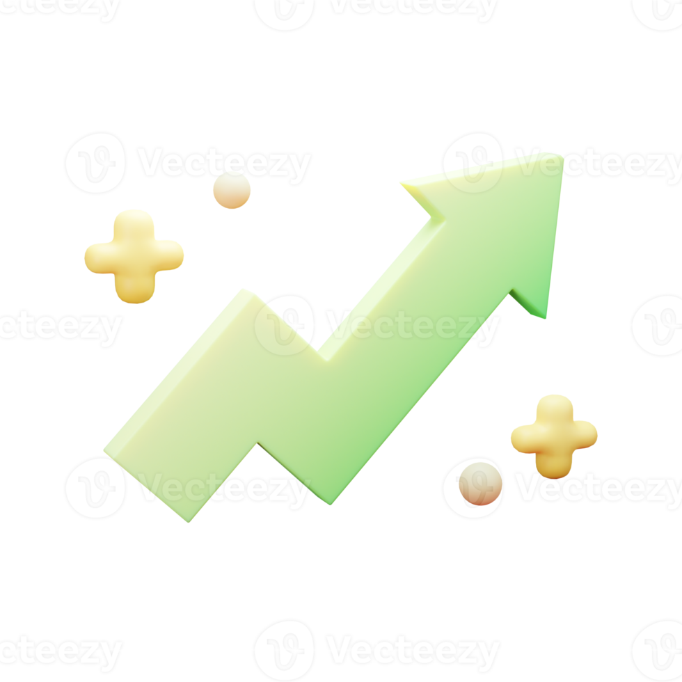 3D Business and Finance Icon, Stats Up, Used For Web, App, Etc png