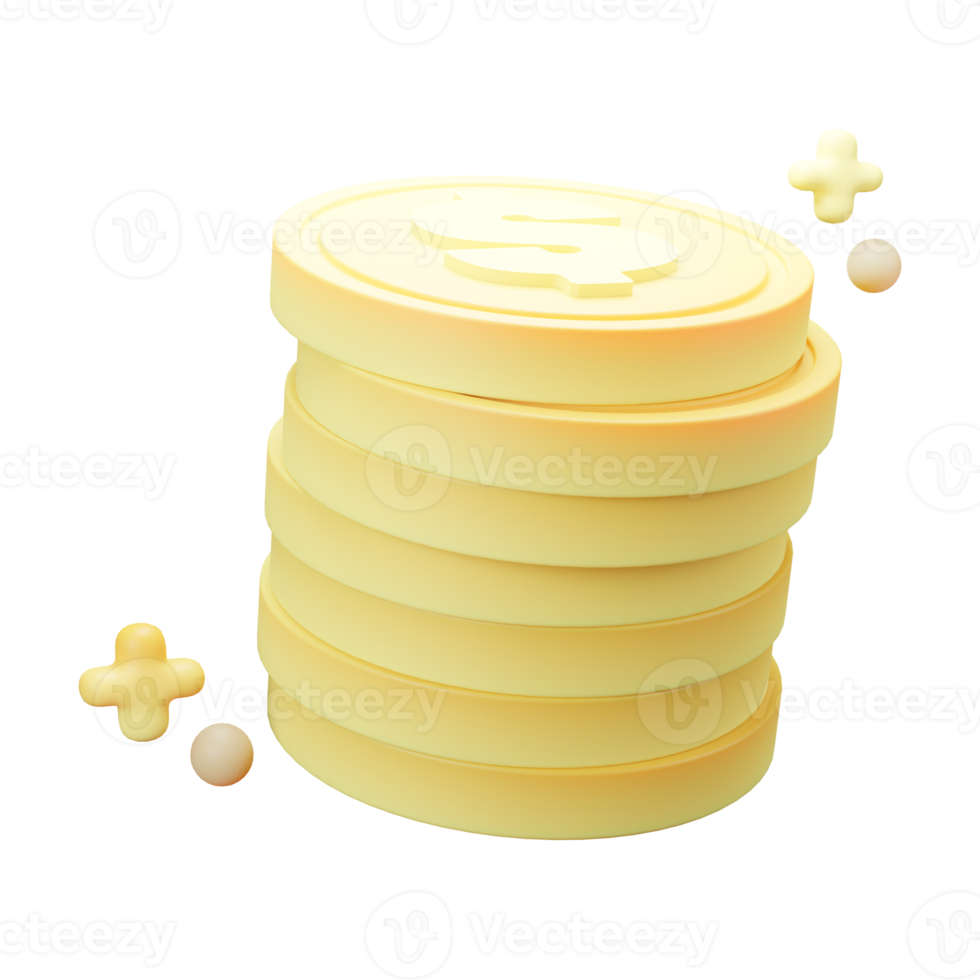 3D Business and Finance Icon, Coins, Used For Web, App, Etc png