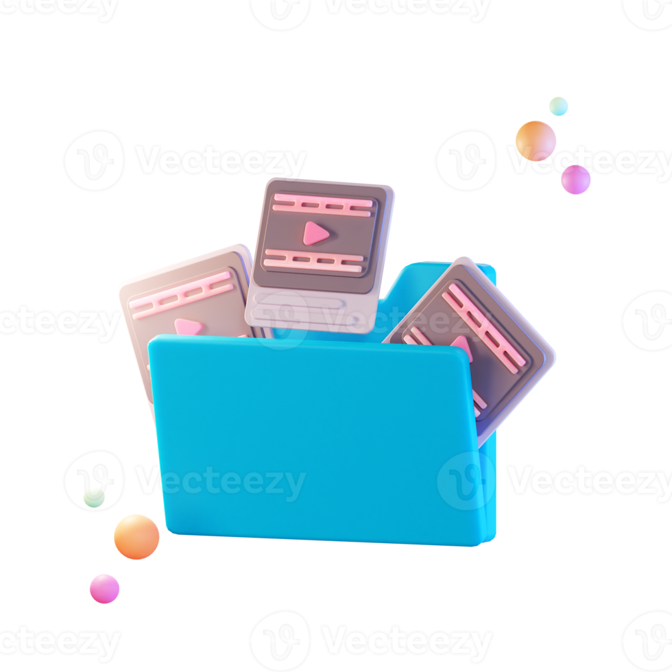 Data Files Video, 3d icon Illustration png