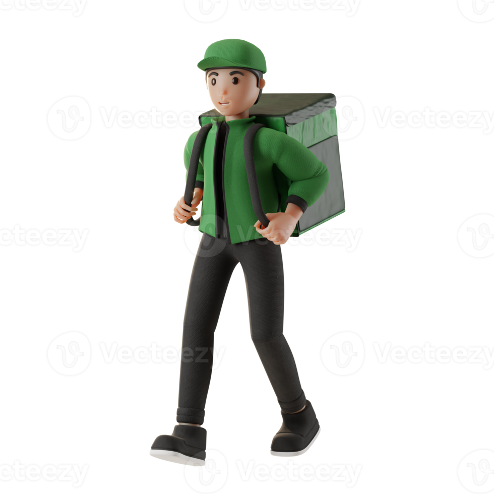 Delivery Service, with character, 3d Illustration png