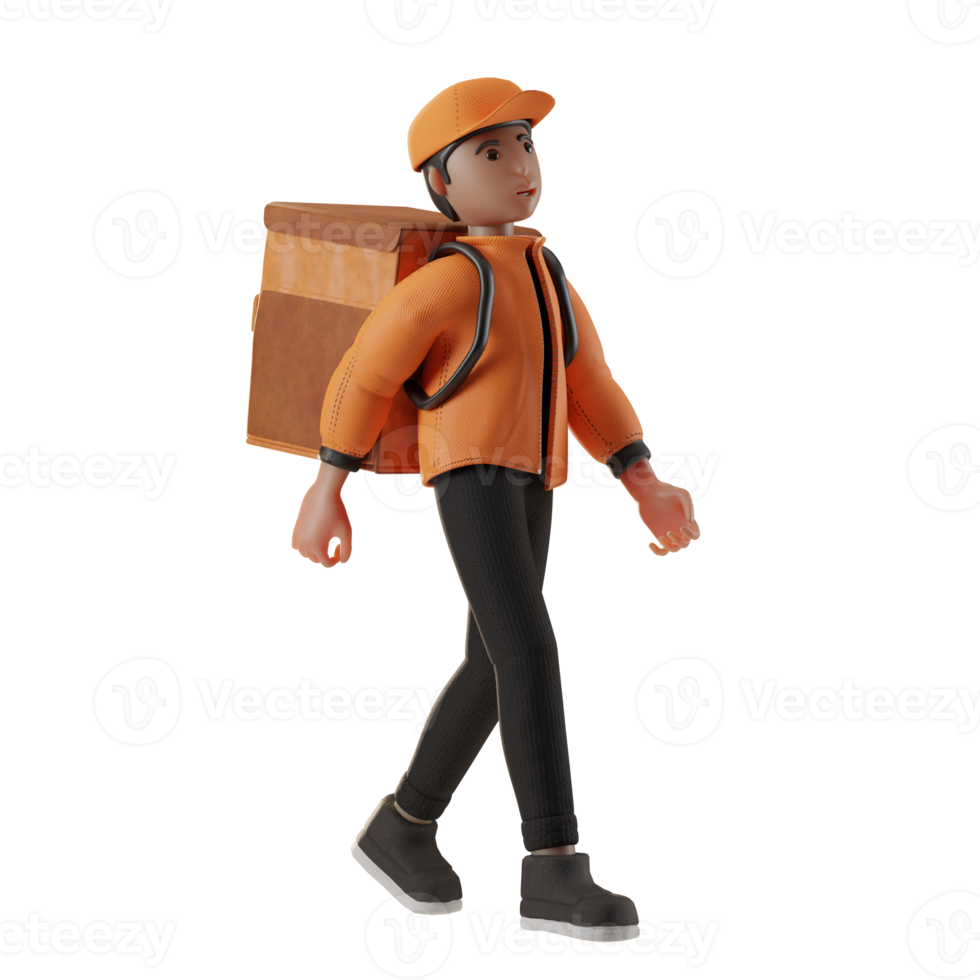 Delivery Service, with character, 3d Illustration png