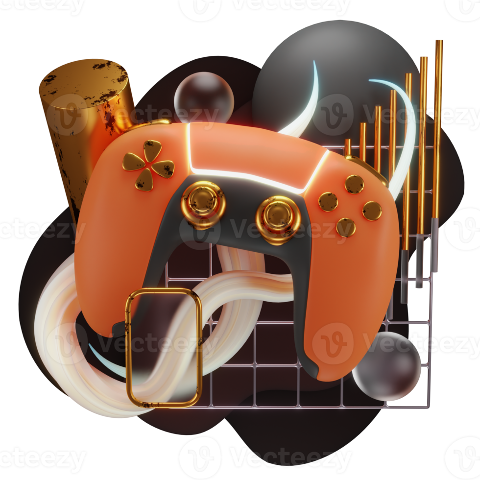 3D-Illustration Spielkonsole abstrakte Dekoration, verwendet für Web, App, Infografik, Druck usw png