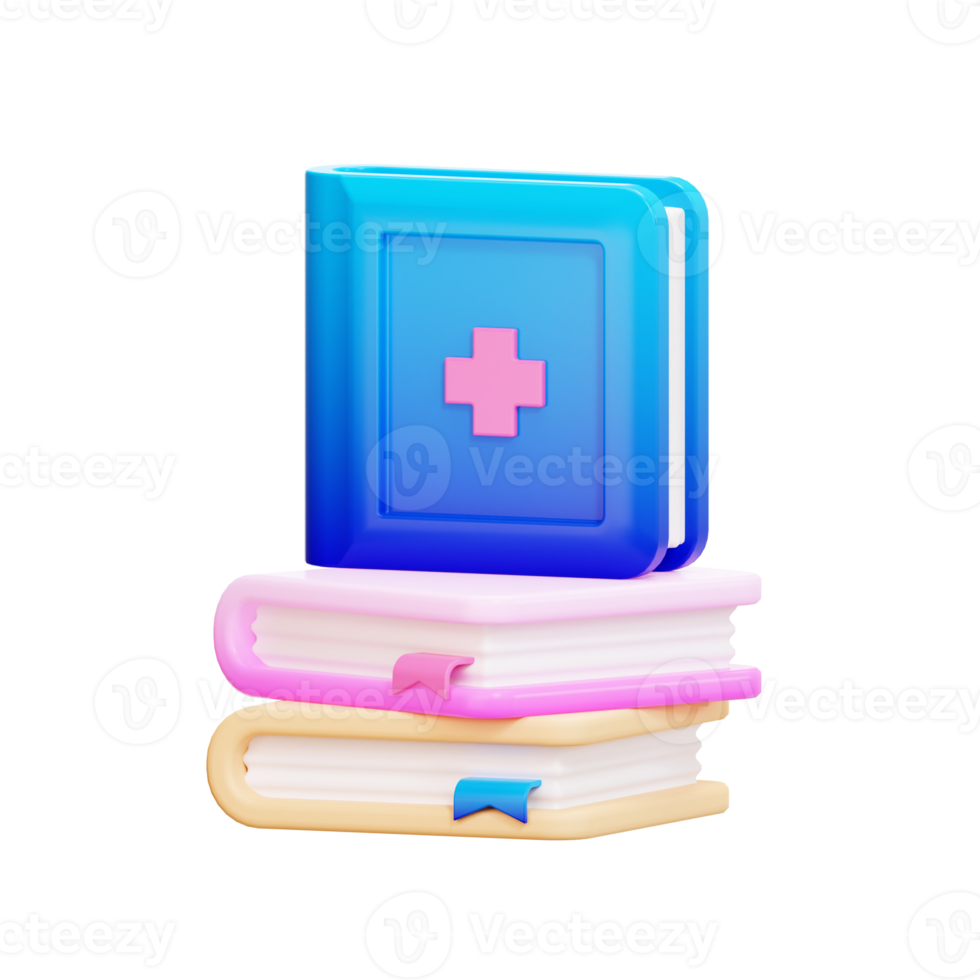 Medical Book Knowledge Icon, 3d Illustration png