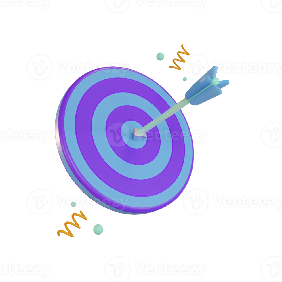 3D-Icon-Geschäft, Pfeiltafel, Targeting png