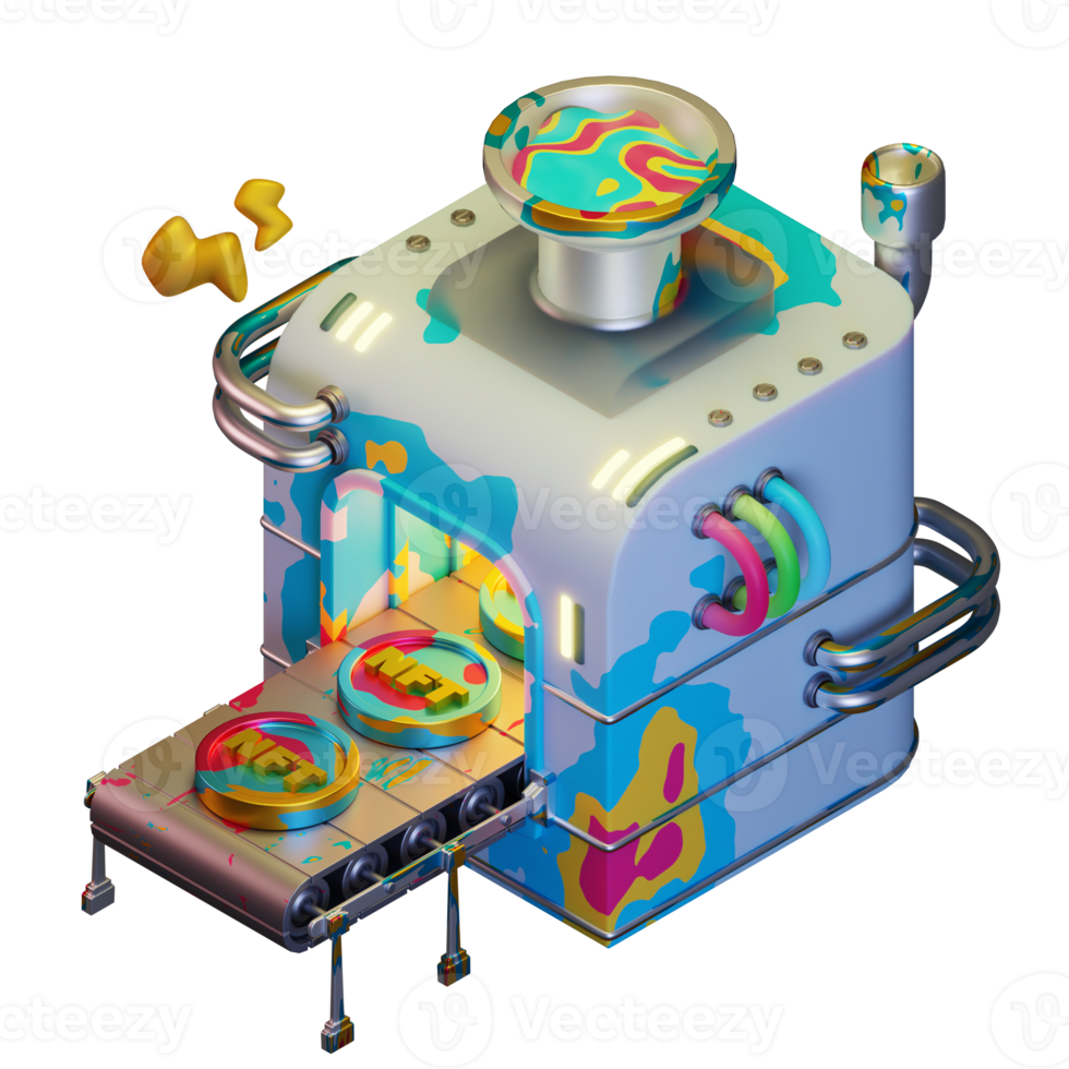 NFT Machine 3d Illustration png