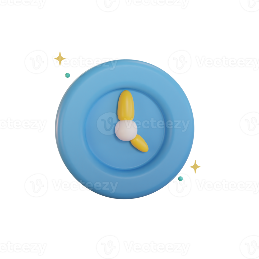 Icon Business 3d, Analog clock, for web, app, infographic png
