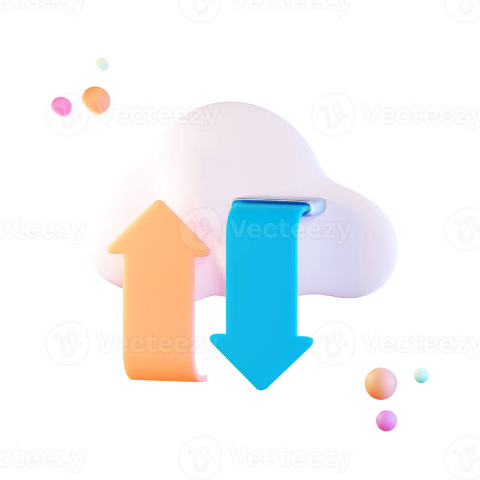 Download and Upload Data, 3d icon Illustration png