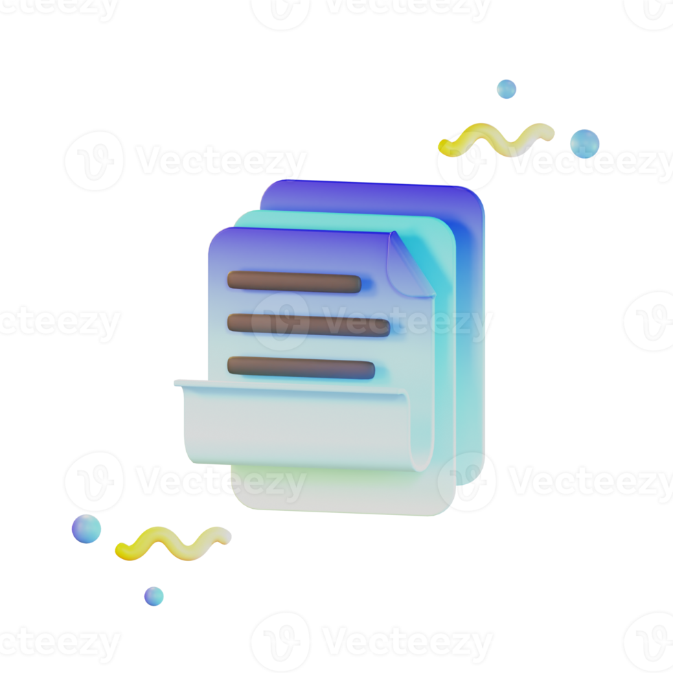 File Contract 3d Illustration png